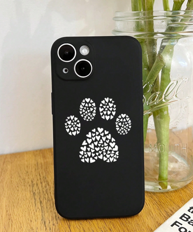 iPhone 15 Pro Max PAW Heart Pattern Soft Case