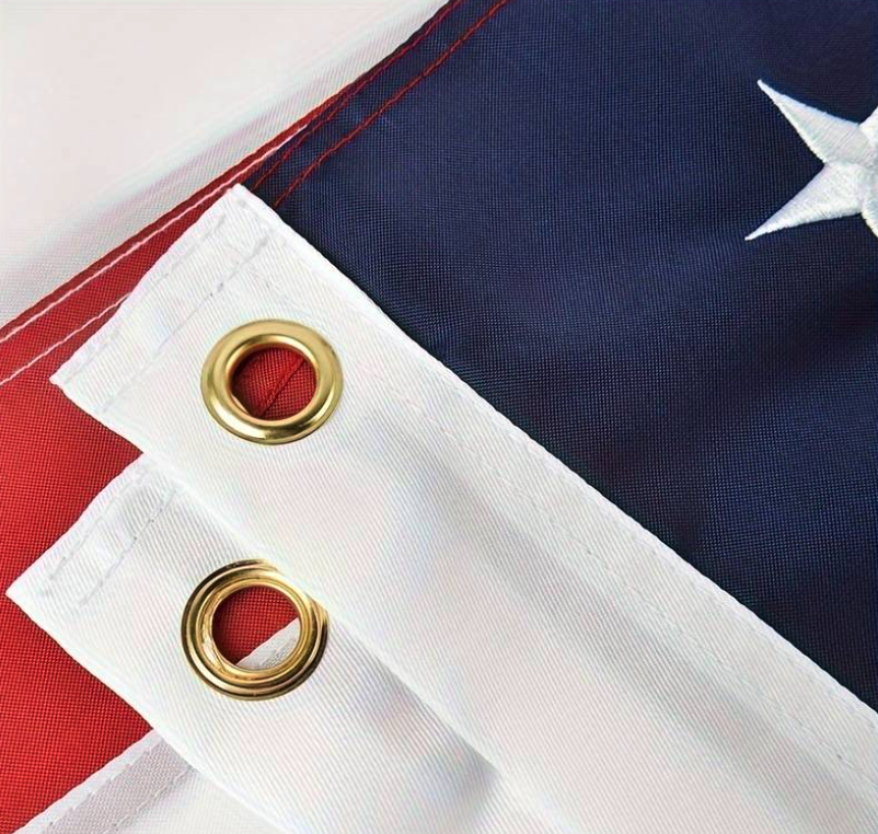 America Flag with Embroidered Stars, Heavy Duty, Sewn Stripes
