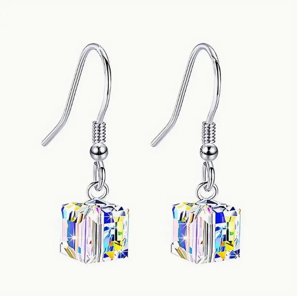 Australian Crystal  Stainless Steel (hypoallergenic) Iridescent Earrings