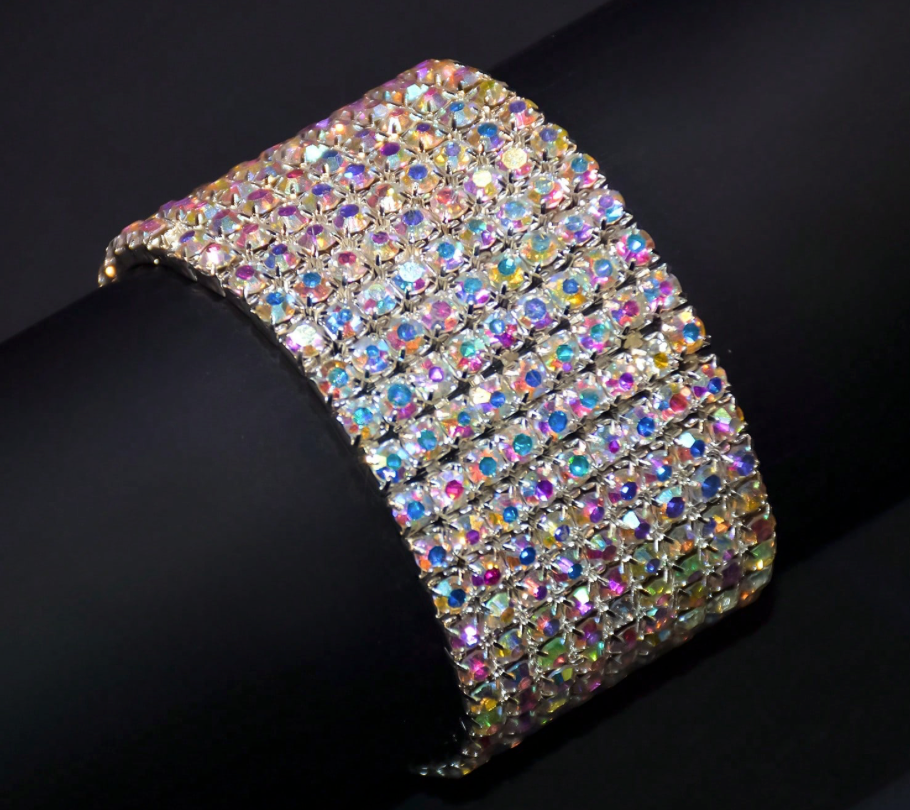 Ab Iridescent Multicolor Stretchy  Bracelet