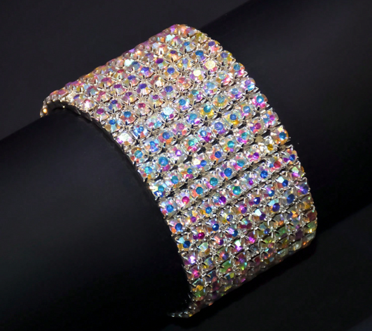 Ab Iridescent Multicolor Stretchy  Bracelet