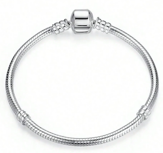 Classic Charm Bracelet Base -  S925 Sterling Silver Snake