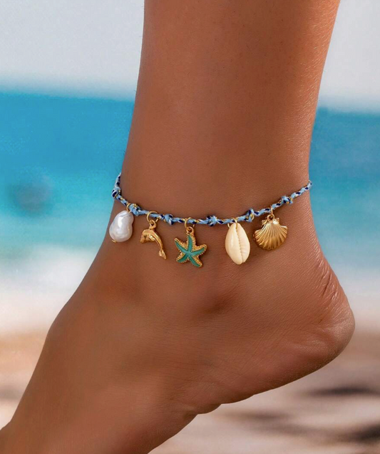 Under the Sea Mermaid Beach Ankle Multicolor  Bracelet