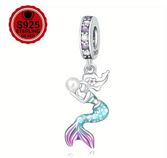 Mermaid S925 Charm - Silver Braceet Bangle Necklace