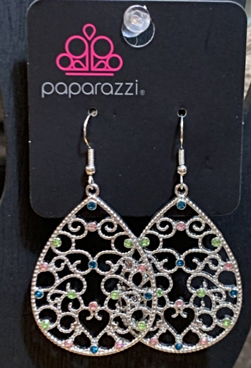 Paparazzi Midnight Carriage Multicolor Earrings