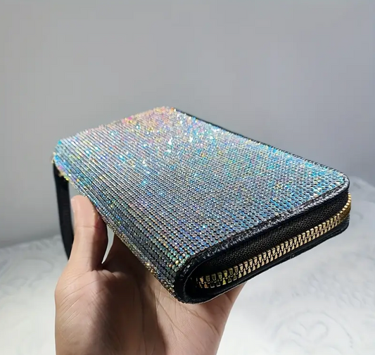 Accordion Bling Crystal Glamorous Clutch Wallet