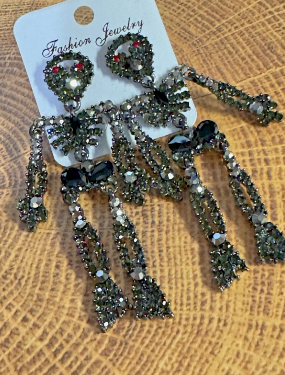 Halloween Skeleton  Black Multicolor Post Back  Earrings