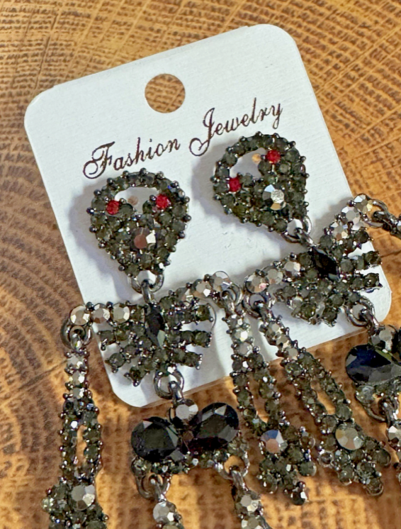 Halloween Skeleton  Black Multicolor Post Back  Earrings