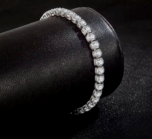 Elegant 4mm Cubic Zirconia Chain Bracelet S925
