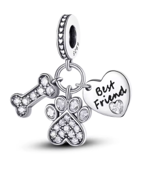 Cat Dog Paw S925 Charm - Silver Braceet Bangle Necklace