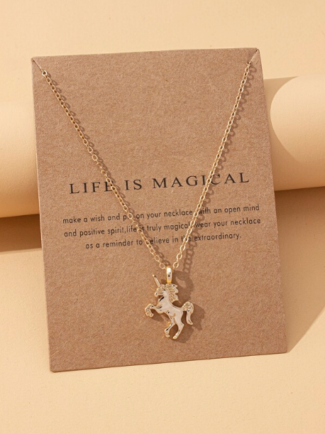 GIRLS  and TEENS UNICORN NECKLACE GOLD