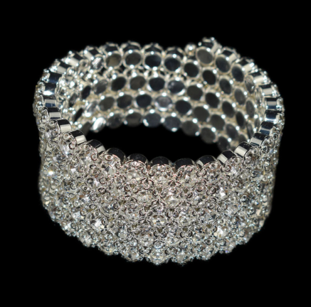White Crystal Memory Coil Bracelet