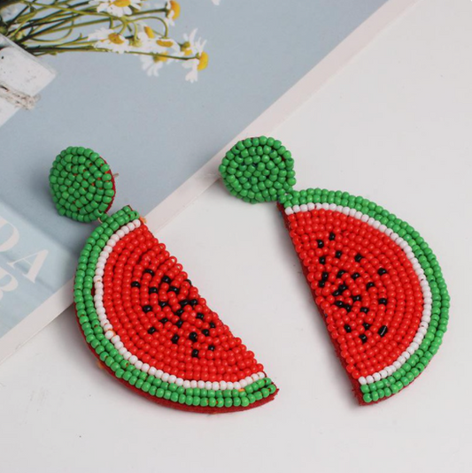 Watermelon Dragon Fruit Red Post Back Stud Earrings  🧜‍♀️ FAN FAVORITE 🧜‍♀️