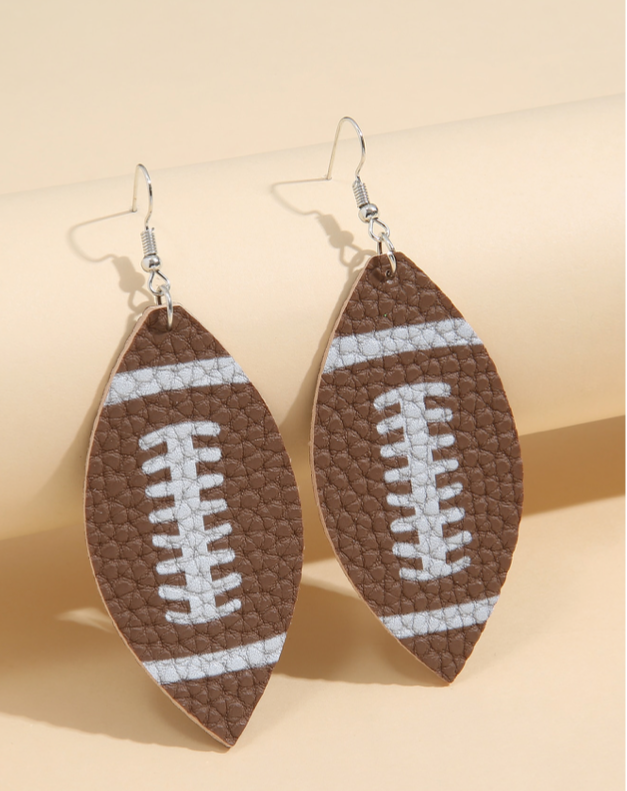 Football Brown  Drop Dangle Earrings