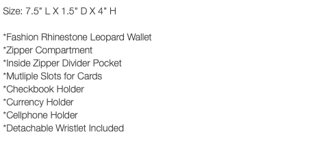 Fashion Wallet  Bling Bling Cheetah Print Multicolor