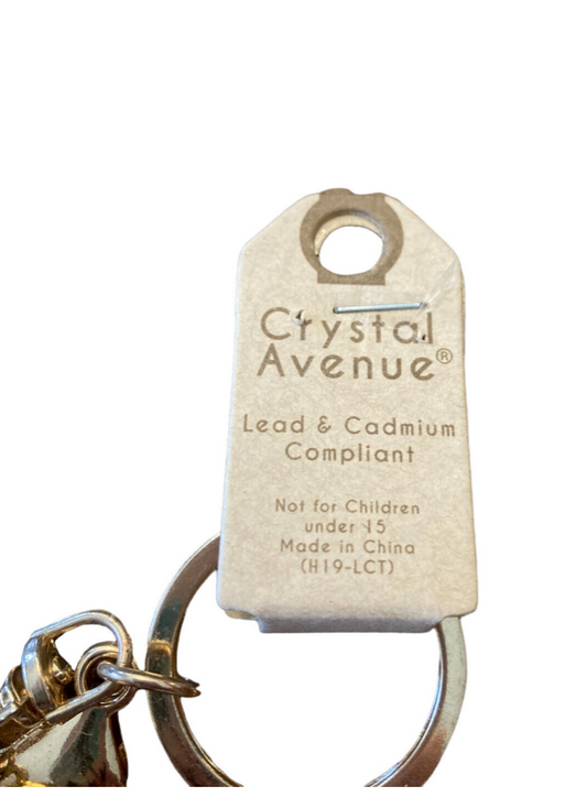 Crystal Avenue Fashion Jeweled ￼Skull Day of The Dead Key KeyChain  Ring Chain Tassel