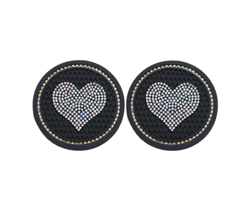 2 Piece Heart Shaped Iridescent AB crystal Coaster  🌈🦄   Oh my Stars  🦄🌈    (  Pre Order   )
