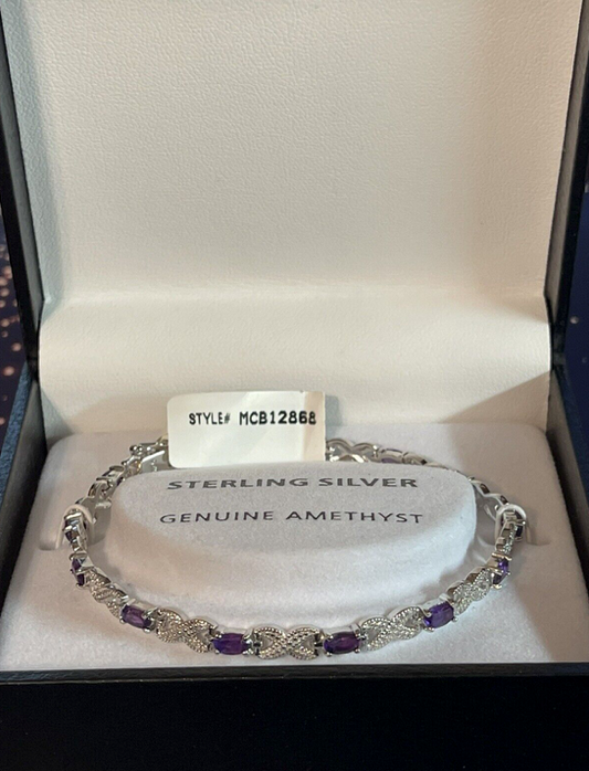 Sterling Silver Genuine Amethyst Infinity Tennis  Bracelet   🔥💜   Oh my....   💜🔥