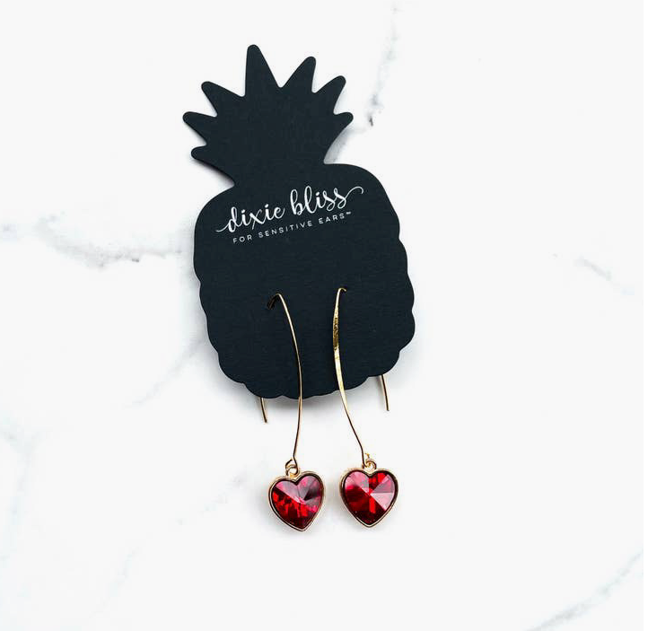 Heart and Soul in Ruby  Earrings