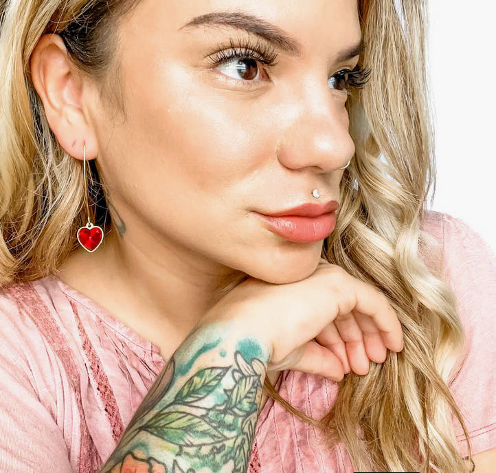 Heart and Soul in Ruby  Earrings
