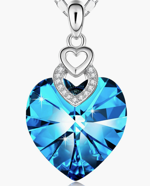 3 Heart Crystal Necklace for Women Gifts for her Pendant Crystal Jewelry Necklace for Girl Wedding Gifts for Anniversary Day Mother's Day Valentine’s Day Birthday
