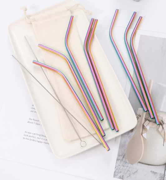 Stainless Steel Straws and Brush Set for Tumblers   (  choose color   )