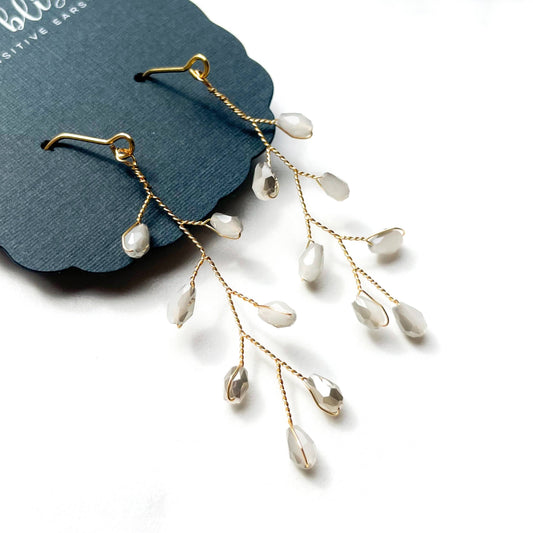 Baby's Breath in Siberian Ice  ~  Stainless Steel Earrings