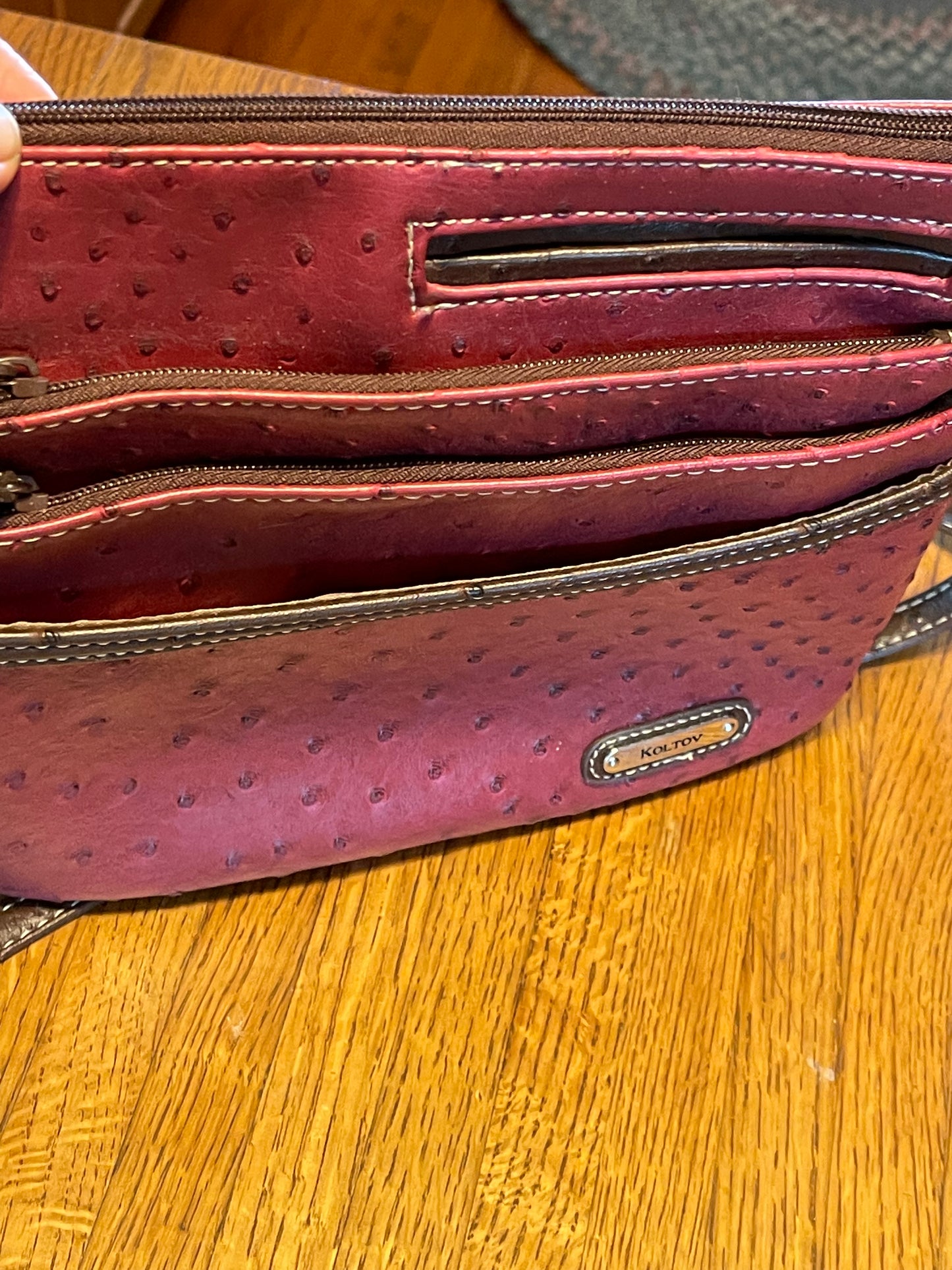 Closet Clean Out : Koltov Burgundy Wine Roomy Crossbody  Handbag  ( lightly used )